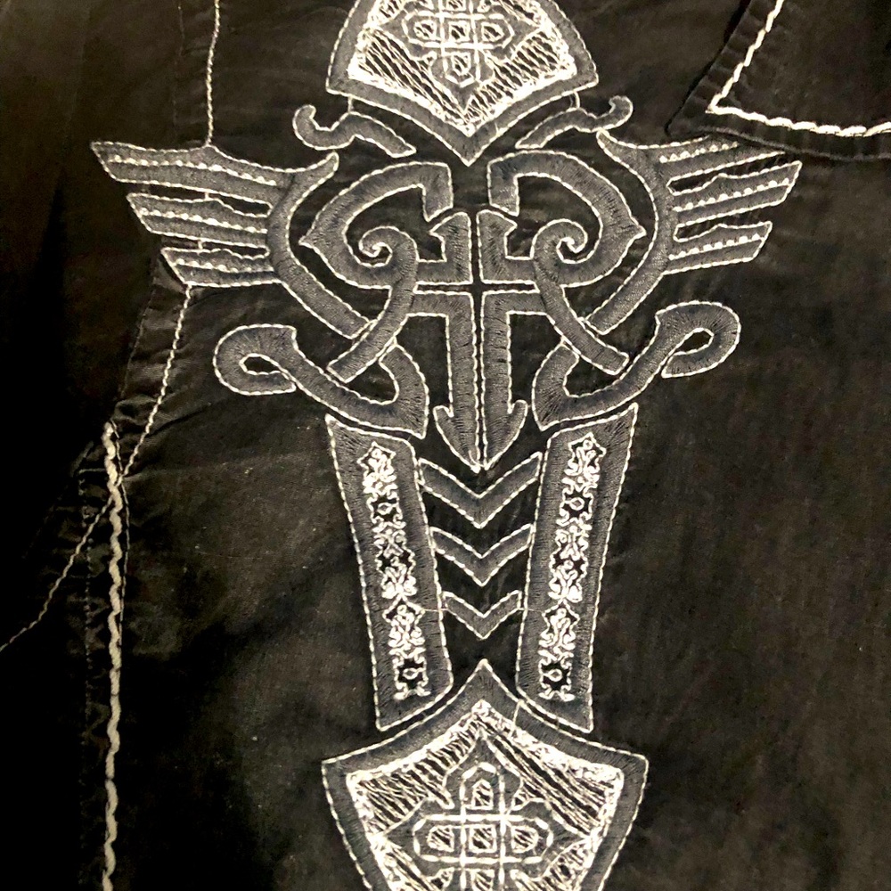 Graphic button down dress shirt